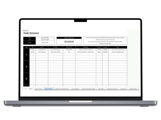 10 in 1 Travel Planner