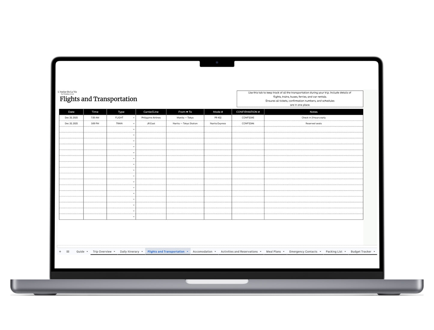 10 in 1 Travel Planner