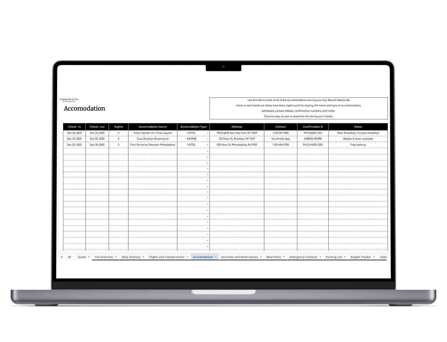 10 in 1 Travel Planner