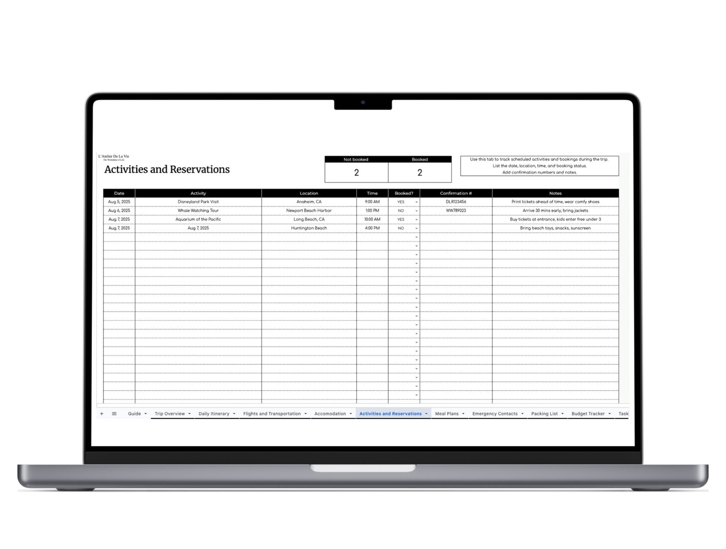 10 in 1 Travel Planner