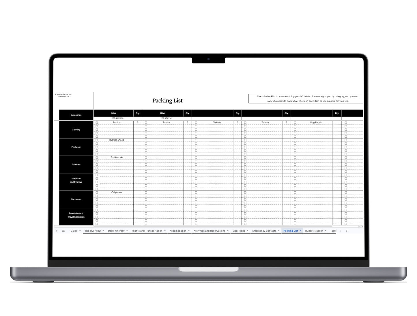 10 in 1 Travel Planner