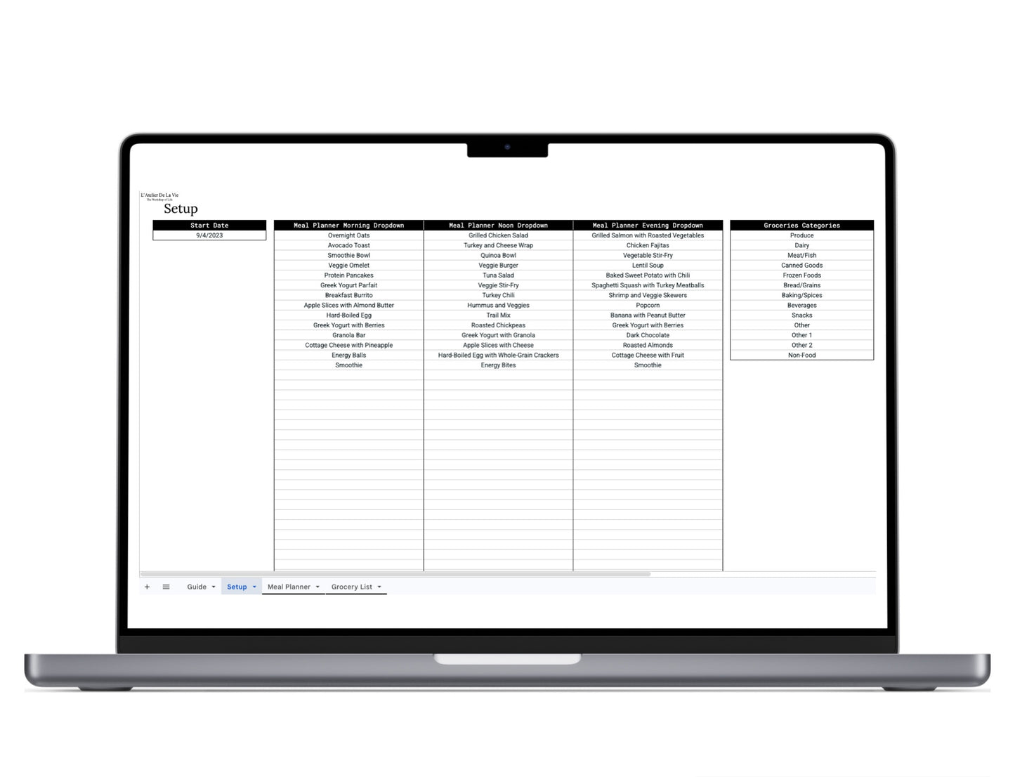 Monthly Meal Planner